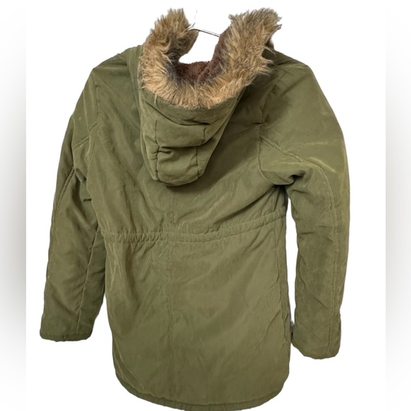 Retro Z&I Army Green High End Soft Fur Lined Parka Jacket Women’s M MINTY - Picture 2 of 10